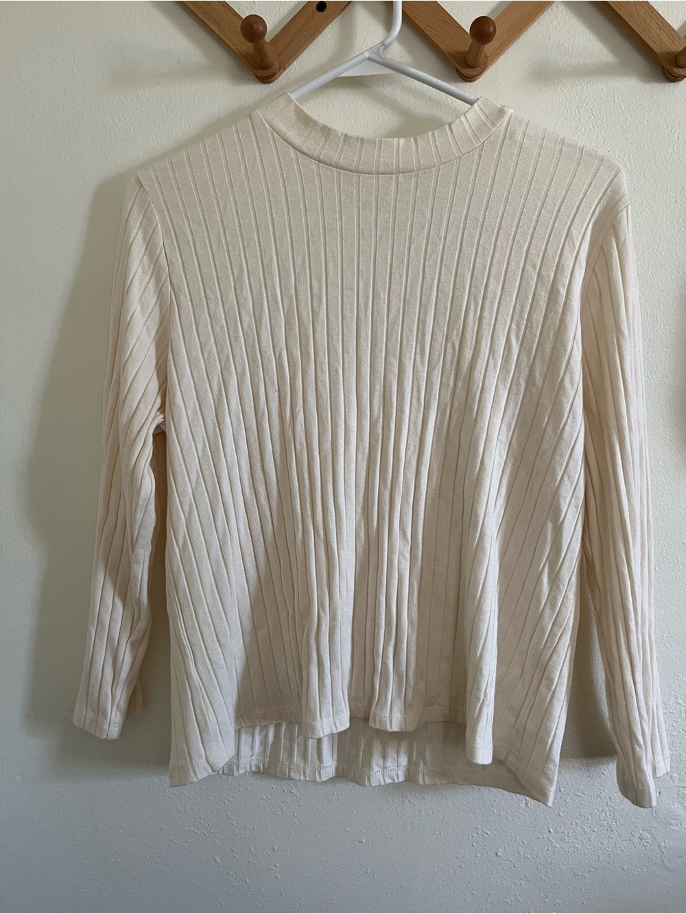 Lou & Grey Cream Ribbed Cowl-Neck Sweater